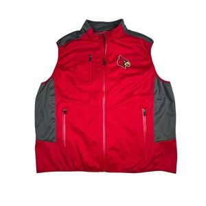Franchise Club Louisville Cardinals Fleece Red Vest with Zip Front XXL